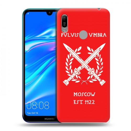 Дизайнерский пластиковый чехол для Huawei Y6 (2019) Red White Fans