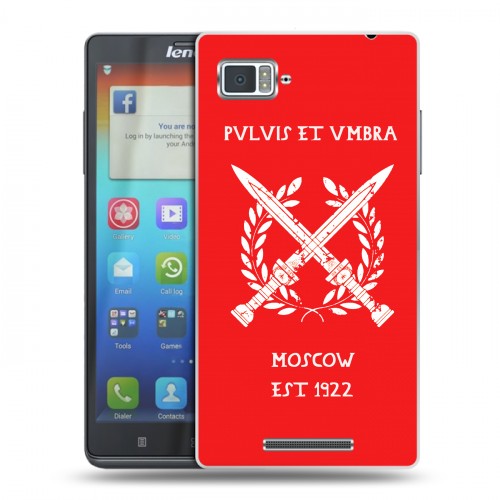 Дизайнерский пластиковый чехол для Lenovo Vibe Z Red White Fans