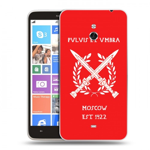 Дизайнерский пластиковый чехол для Nokia Lumia 1320 Red White Fans