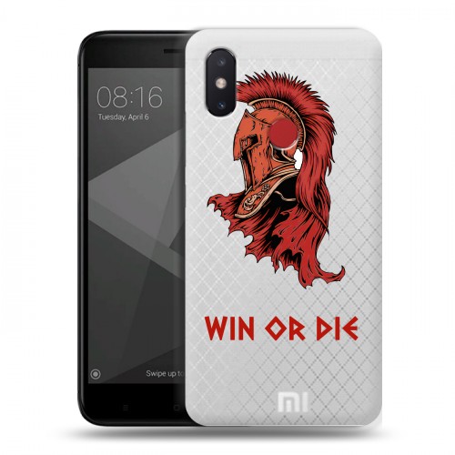 Полупрозрачный дизайнерский пластиковый чехол для Xiaomi Mi8 SE Red White Fans