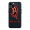 Полупрозрачный дизайнерский пластиковый чехол для Iphone 14 Red White Fans