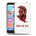 Полупрозрачный дизайнерский пластиковый чехол для Nokia Lumia 1320 Red White Fans