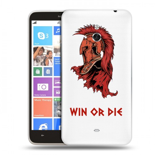 Полупрозрачный дизайнерский пластиковый чехол для Nokia Lumia 1320 Red White Fans