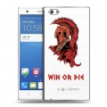 Полупрозрачный дизайнерский пластиковый чехол для ZTE Star 1 Red White Fans