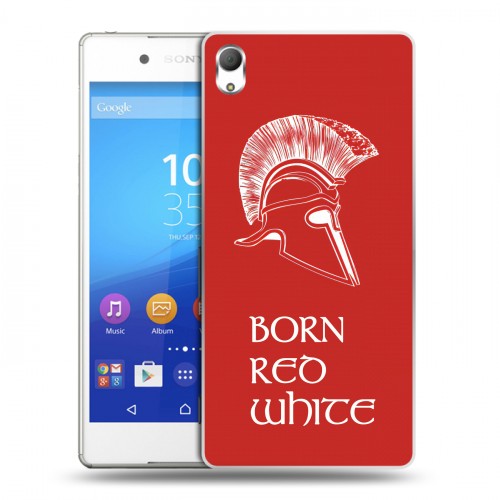 Дизайнерский пластиковый чехол для Sony Xperia Z3+ Red White Fans