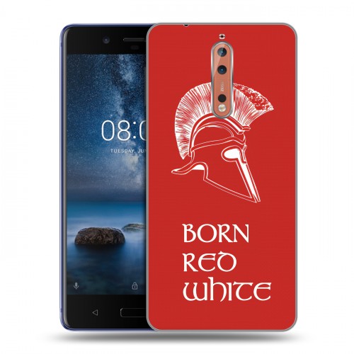 Дизайнерский пластиковый чехол для Nokia 8 Red White Fans