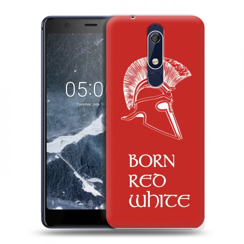 Дизайнерский пластиковый чехол для Nokia 5.1 Red White Fans