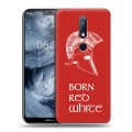 Дизайнерский пластиковый чехол для Nokia 6.1 Plus Red White Fans