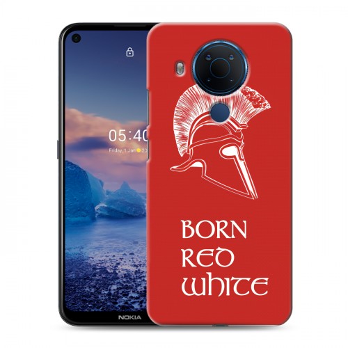 Дизайнерский силиконовый чехол для Nokia 5.4 Red White Fans