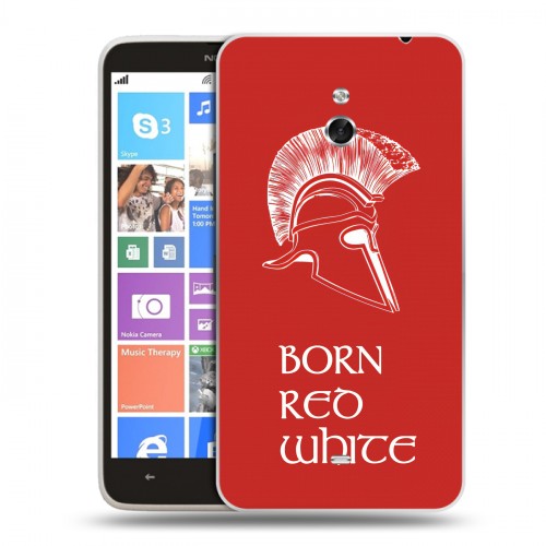 Дизайнерский пластиковый чехол для Nokia Lumia 1320 Red White Fans