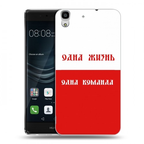 Дизайнерский пластиковый чехол для Huawei Y6II Red White Fans