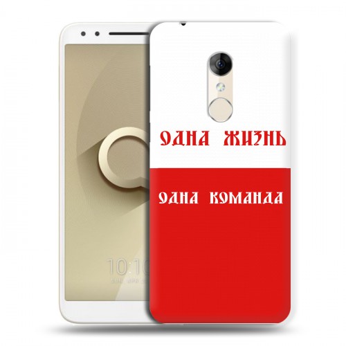 Дизайнерский пластиковый чехол для Alcatel 3 Red White Fans