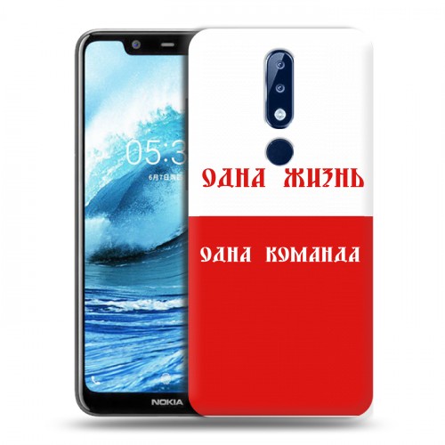 Дизайнерский силиконовый чехол для Nokia 5.1 Plus Red White Fans