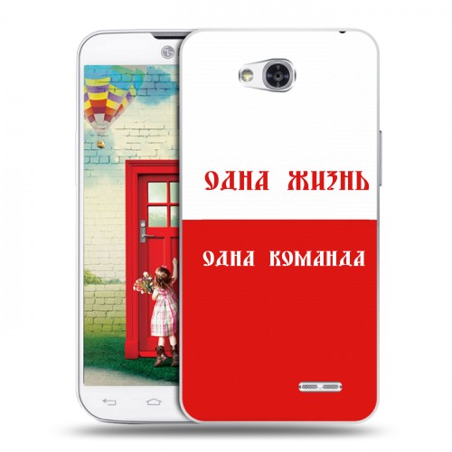 Дизайнерский пластиковый чехол для LG L80 Red White Fans