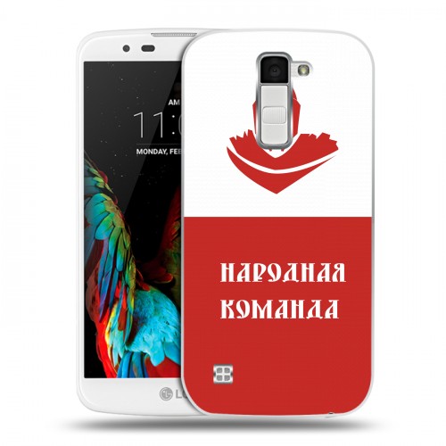 Дизайнерский пластиковый чехол для LG K10 Red White Fans