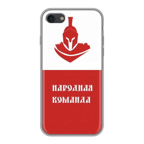 Дизайнерский силиконовый чехол для Iphone 7 Red White Fans