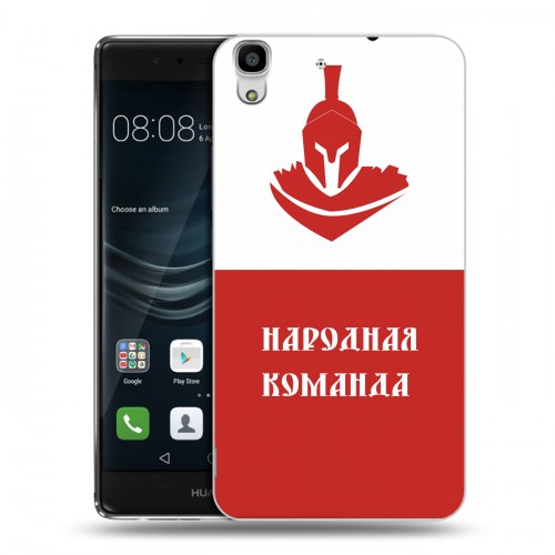 Дизайнерский пластиковый чехол для Huawei Y6II Red White Fans