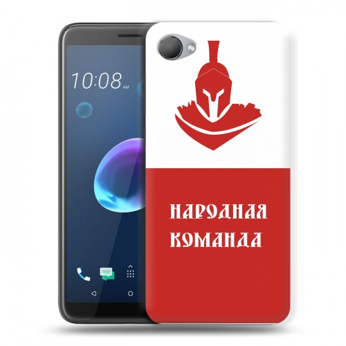 Дизайнерский пластиковый чехол для HTC Desire 12 Red White Fans