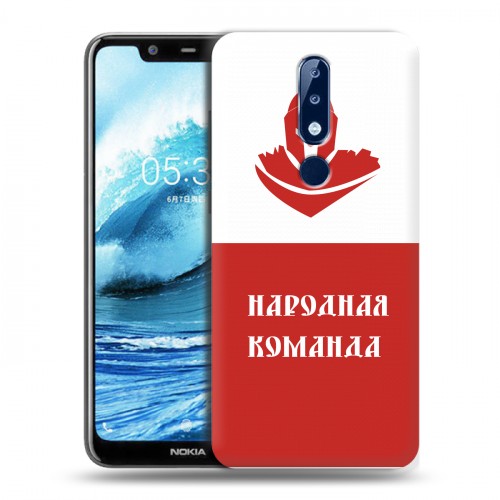 Дизайнерский силиконовый чехол для Nokia 5.1 Plus Red White Fans