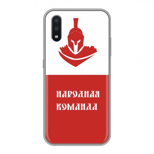 Дизайнерский силиконовый чехол для Samsung Galaxy M01 Red White Fans