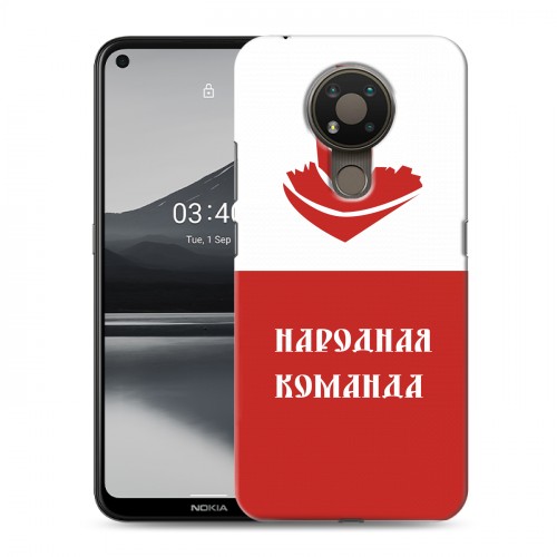 Дизайнерский пластиковый чехол для Nokia 3.4 Red White Fans