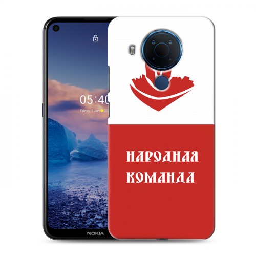 Дизайнерский силиконовый чехол для Nokia 5.4 Red White Fans