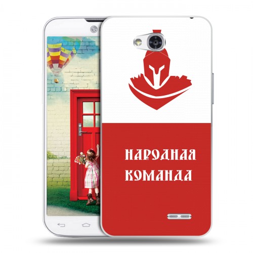 Дизайнерский пластиковый чехол для LG L80 Red White Fans