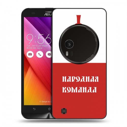 Дизайнерский силиконовый чехол для Asus Zenfone Zoom Red White Fans