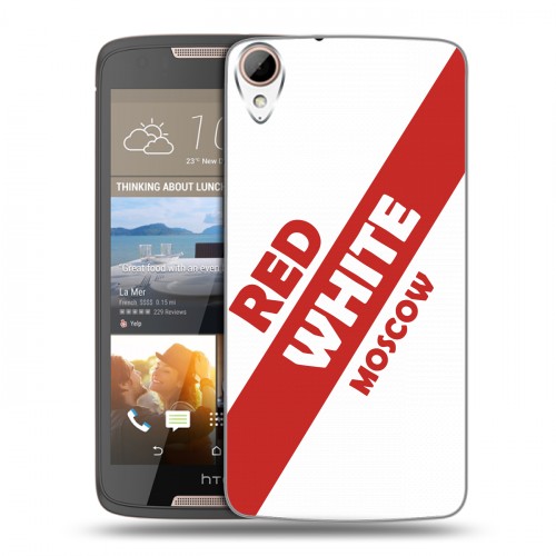 Дизайнерский пластиковый чехол для HTC Desire 828 Red White Fans