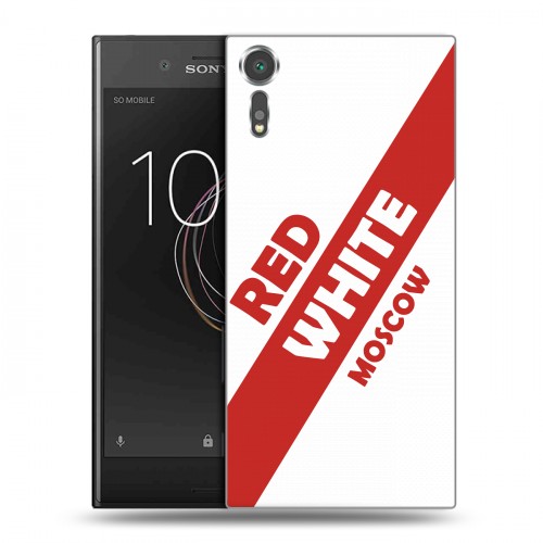 Дизайнерский пластиковый чехол для Sony Xperia XZs Red White Fans