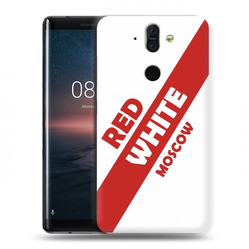 Дизайнерский пластиковый чехол для Nokia 8 Sirocco Red White Fans