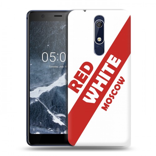 Дизайнерский пластиковый чехол для Nokia 5.1 Red White Fans