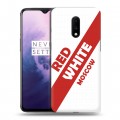 Дизайнерский пластиковый чехол для OnePlus 7 Red White Fans