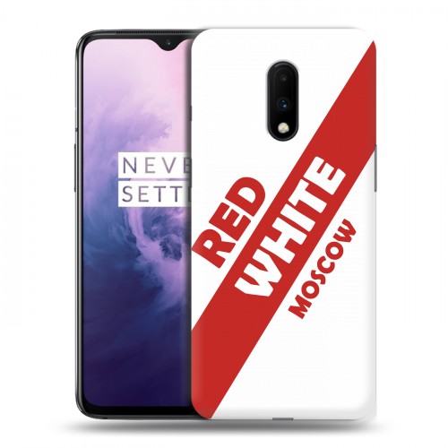 Дизайнерский пластиковый чехол для OnePlus 7 Red White Fans