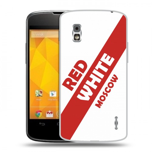 Дизайнерский пластиковый чехол для LG Google Nexus 4 Red White Fans