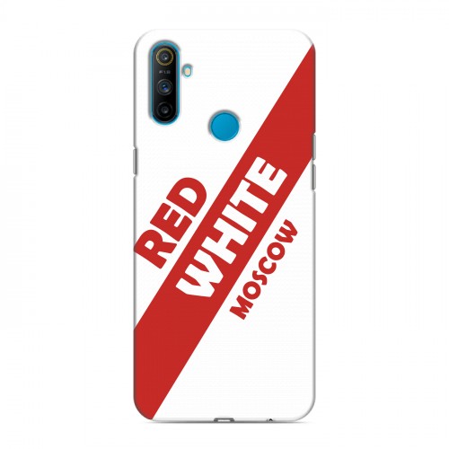 Дизайнерский пластиковый чехол для Realme C3 Red White Fans