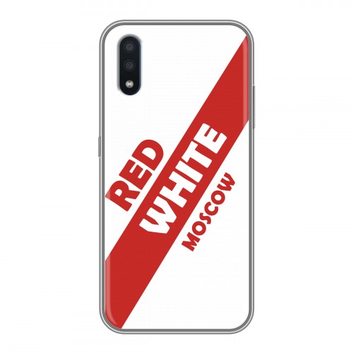 Дизайнерский силиконовый чехол для Samsung Galaxy M01 Red White Fans