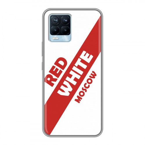 Дизайнерский силиконовый чехол для Realme 8 Red White Fans