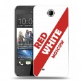 Дизайнерский пластиковый чехол для HTC Desire 300 Red White Fans