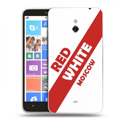 Дизайнерский пластиковый чехол для Nokia Lumia 1320 Red White Fans