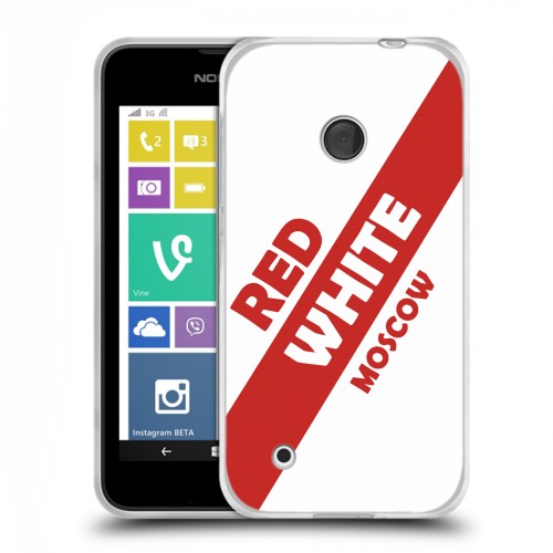 Дизайнерский пластиковый чехол для Nokia Lumia 530 Red White Fans