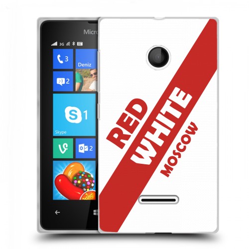 Дизайнерский пластиковый чехол для Microsoft Lumia 435 Red White Fans