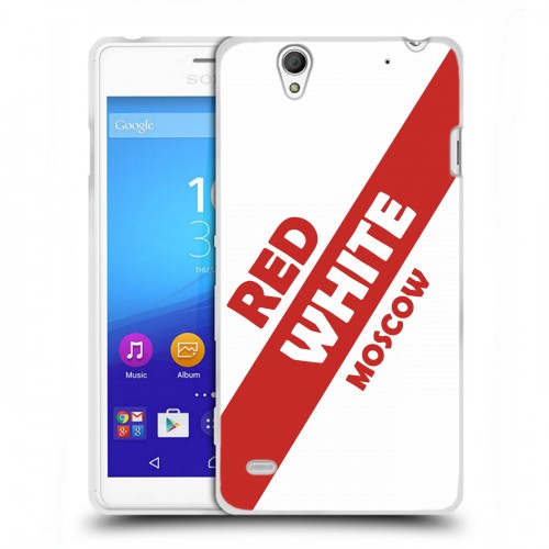 Дизайнерский пластиковый чехол для Sony Xperia C4 Red White Fans