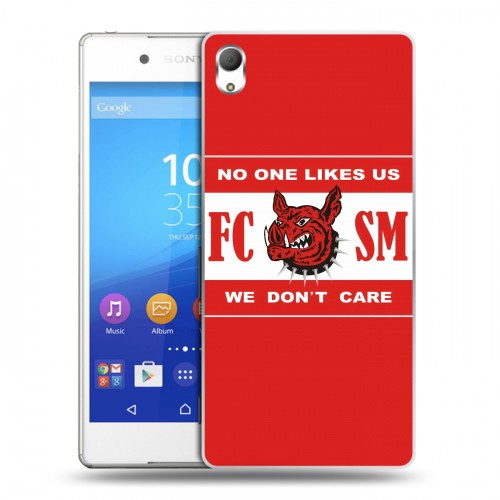 Дизайнерский пластиковый чехол для Sony Xperia Z3+ Red White Fans