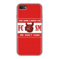 Дизайнерский силиконовый с усиленными углами чехол для Iphone 7 Red White Fans