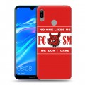 Дизайнерский пластиковый чехол для Huawei Y6 (2019) Red White Fans