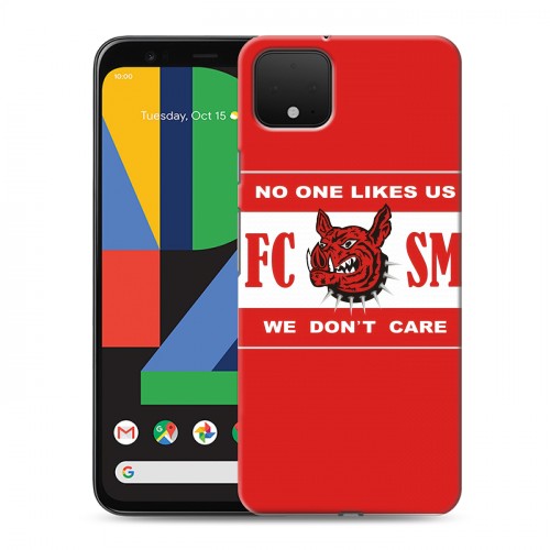 Дизайнерский пластиковый чехол для Google Pixel 4 Red White Fans