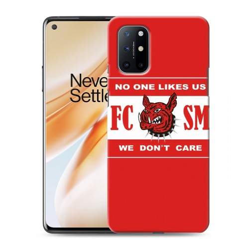 Дизайнерский пластиковый чехол для OnePlus 8T Red White Fans