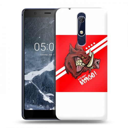 Дизайнерский пластиковый чехол для Nokia 5.1 Red White Fans