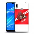 Дизайнерский пластиковый чехол для Huawei Y6 (2019) Red White Fans